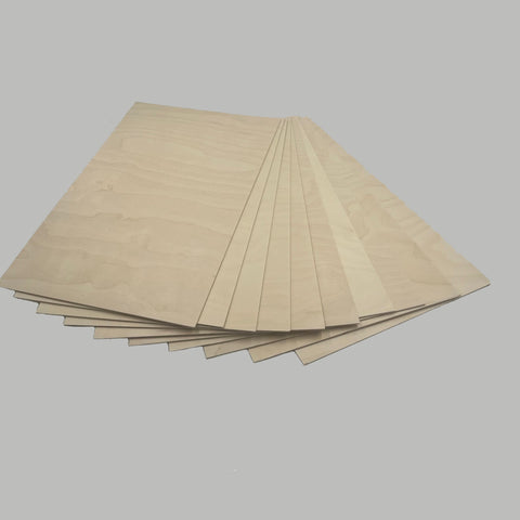 Baltic Birch Plywood, 12 x 20 Inch, B/BB Grade Sheets, 1/4 or 1/8